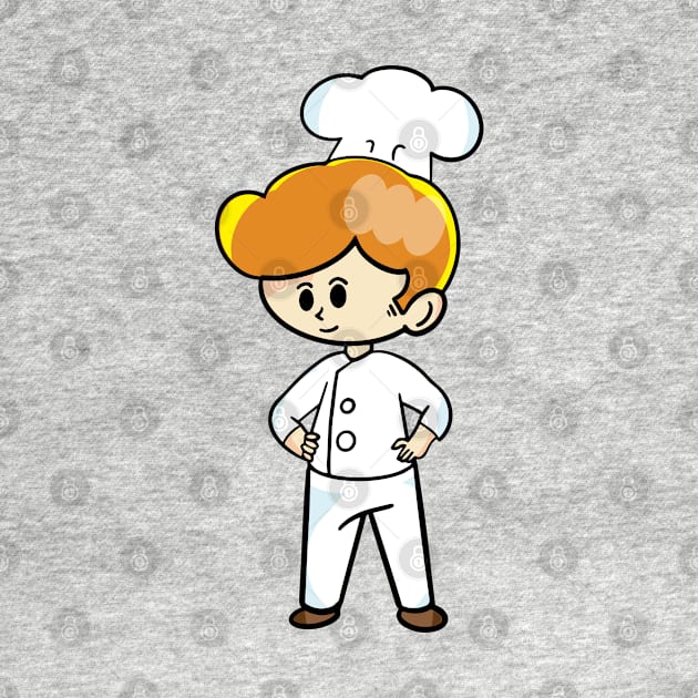 chef cartoon character  drawing by Sabai Art